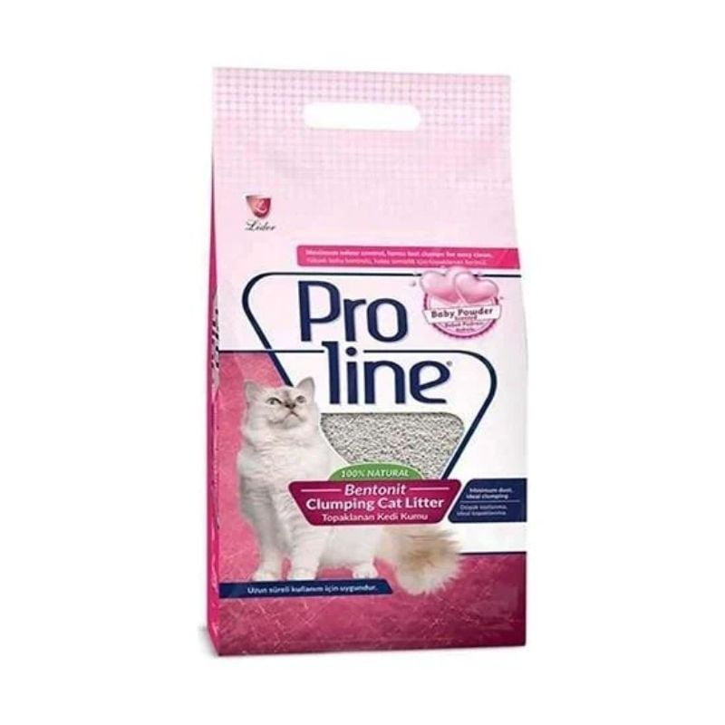 Proline Pudra Kokulu (Kalın) Taneli Topaklanan Kedi Kumu 10lt