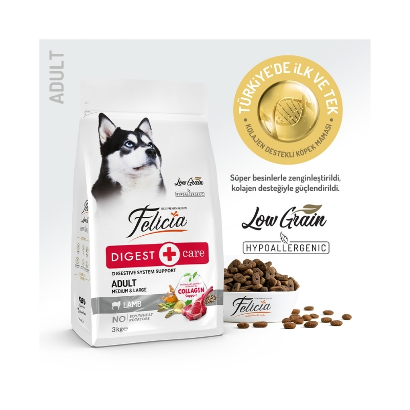 Felicia Kuzu Etli Yetişkin Köpek Maması 3Kg Paket