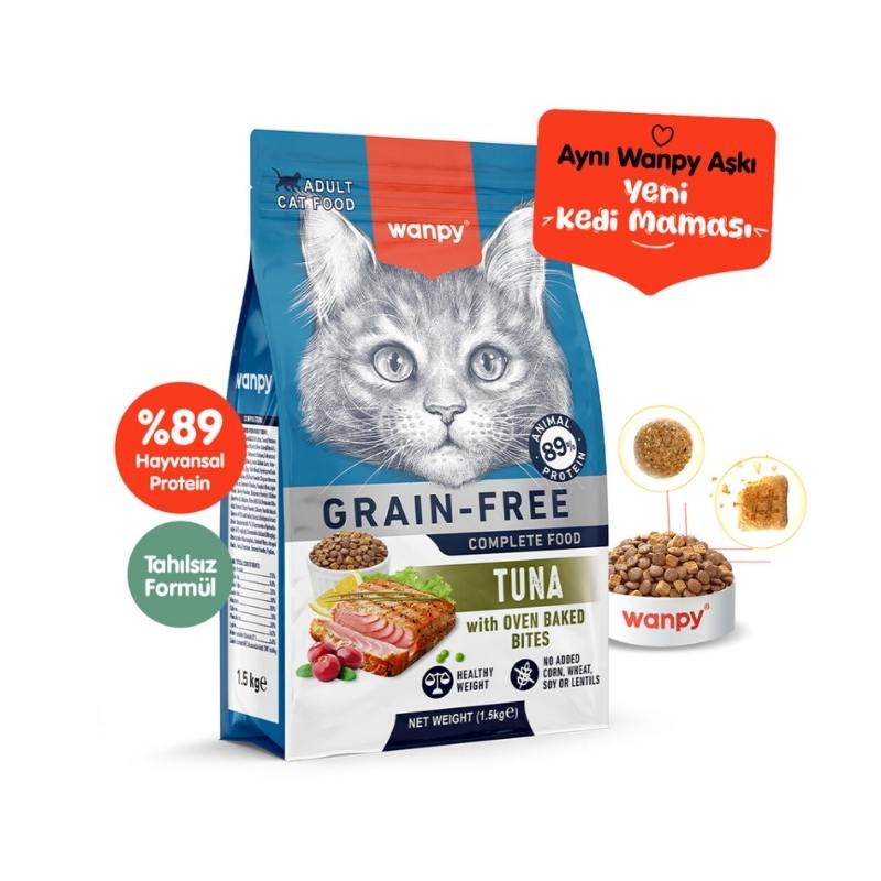 Wanpy Tahılsız Ton Balıklı Yetişkin Kedi Maması 1,5kg Paket