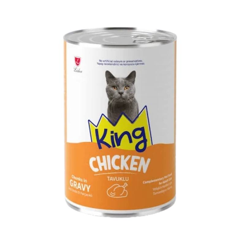 King Sos İçerisinde Et Parçacıklı Tavuklu Kedi Yaş Maması 400gr