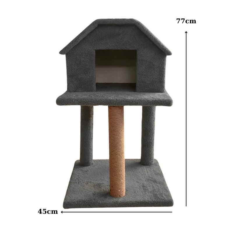 İki Katlı Tırmalama Tahtalı Kedi Evi Renk Seçenekli