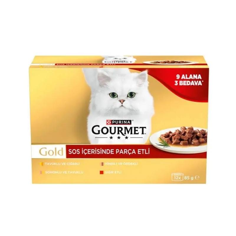 Gourmet Gold Parça Etli Seri Kedi Konserve 12x85gr