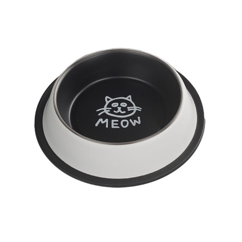 Oripet Meow Yazılı Çelik Mama ve Su Kabı