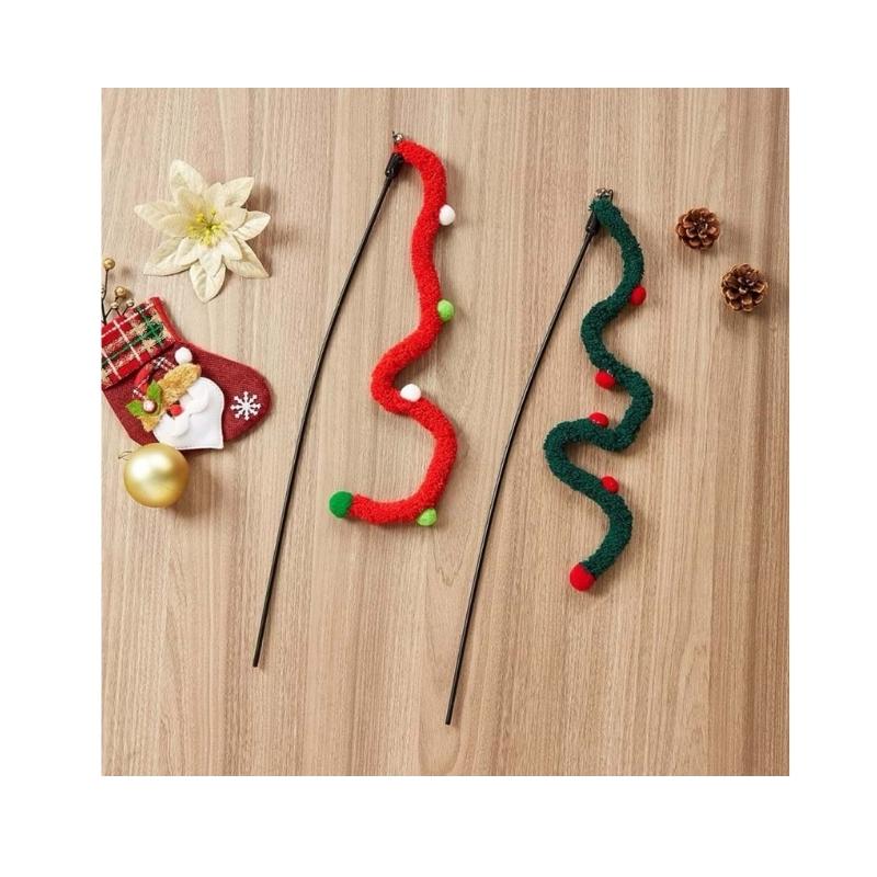 Yılbaşı Konsepti Peluş Kedi Olta Oyuncağı