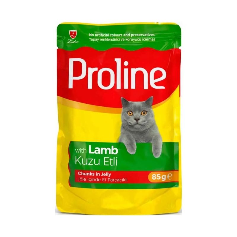 Proline Jöle İçinde Et Parçacıklı Kuzu Etli Kedi Yaş Maması 85gr