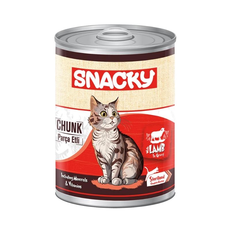 Snacky Parça Etli Kuzu Etli Kısır Kediler İçin Konserve 400gr