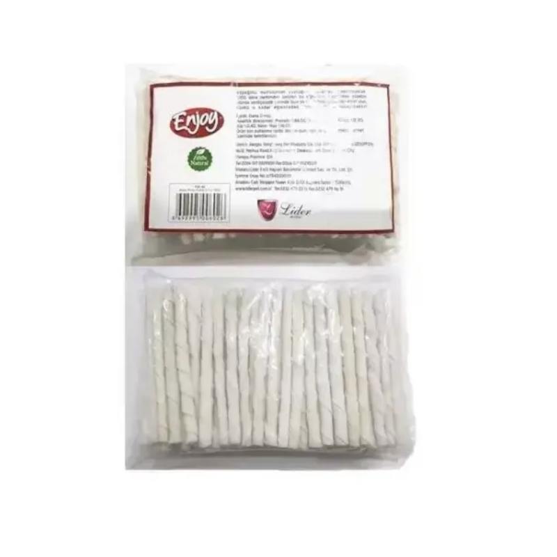 Enjoy Beyaz Burgu Çubuk Kemik  12 cm 5-7gr 100 Adet