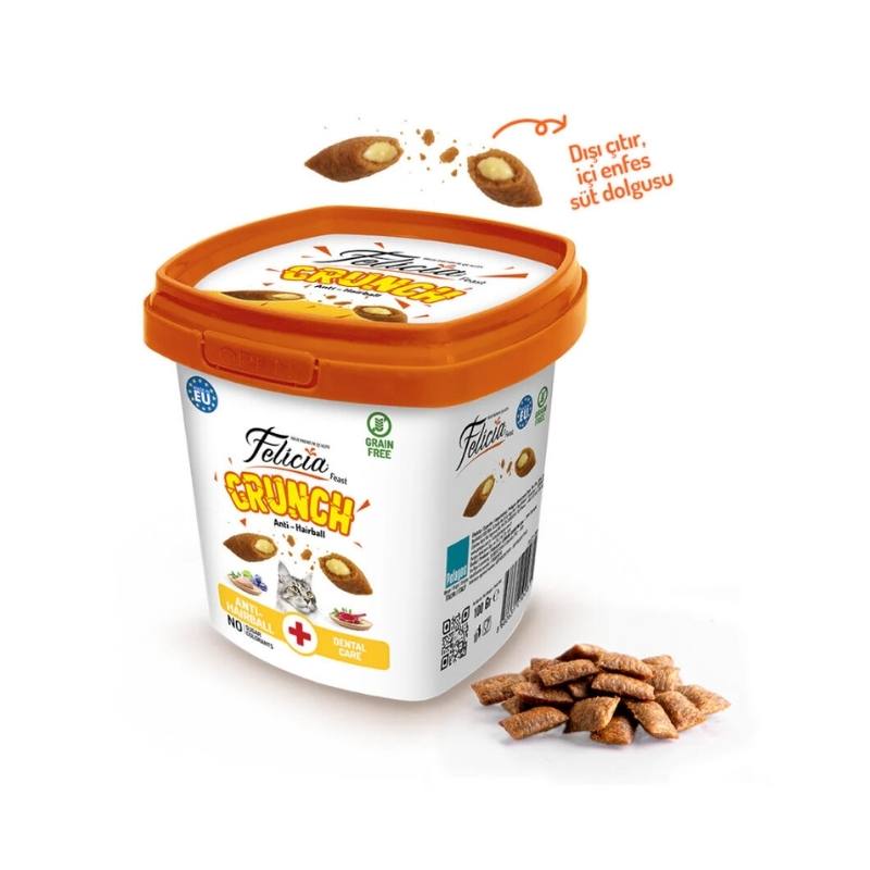 Felicia Hairball Kedi Crunch Tüy Yumağı Kontrolü Ödül Maması 100gr