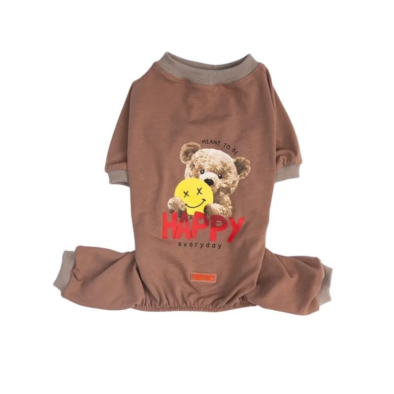 Happy Teddy Bear Pijama Tulum Kahverengi