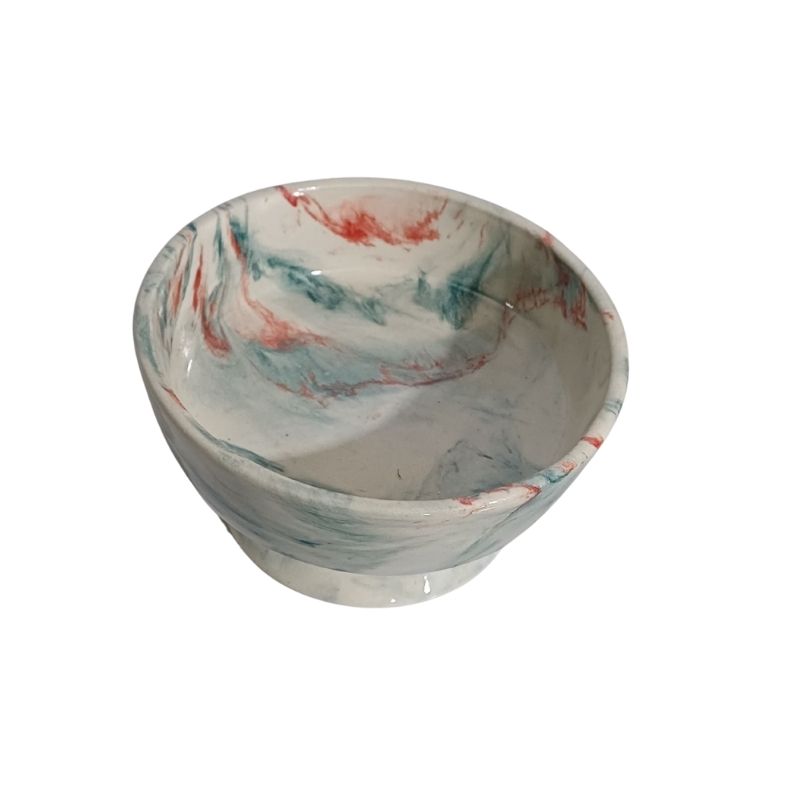 Alternative view of Seramik Mama ve Su Kabı 16 cm Kırmızı-Beyaz