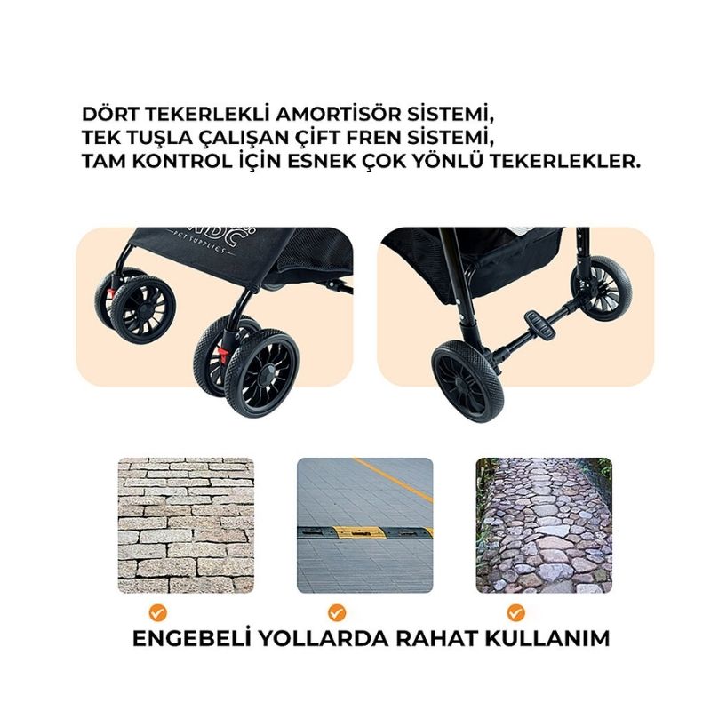 Alternative view of Henan Benedict Pet Taşıma Arabası Haki BNDC-102