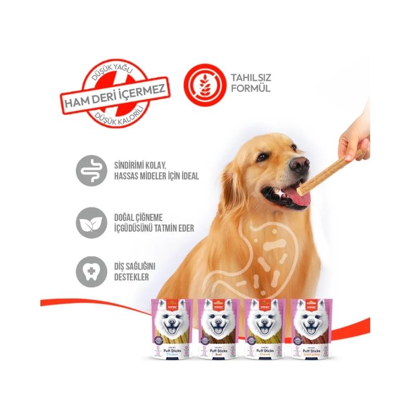 Alternative view of Wanpy Tahılsız Sığır Etli Köpek Çiğneme Ödülü 100gr 15cm