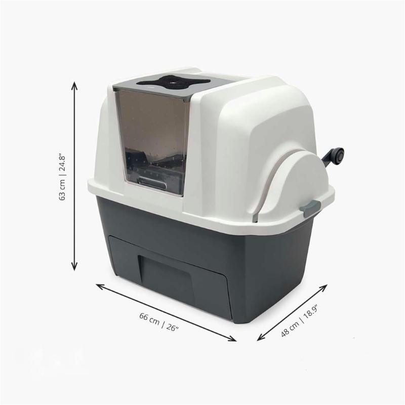 Catit Smart Sift Otomatik Kedi Tuvalet Kabı Gri/Beyaz 66x48x63 cm