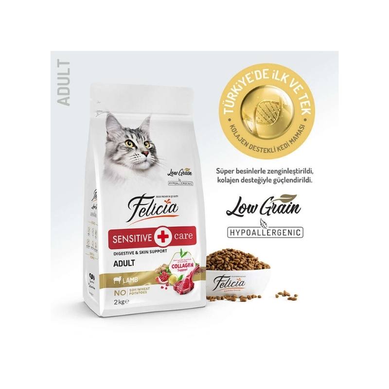 Felicia Kuzu Etli Kolajenli Yetişkin Kedi Maması 2 Kg Paket