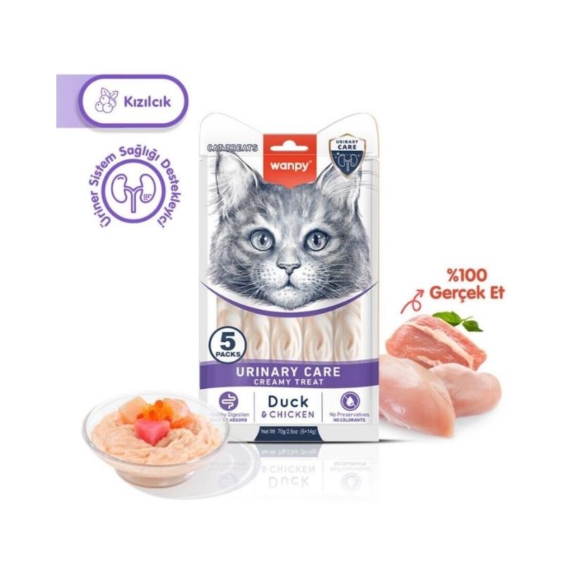 Wanpy Urinary Care Ördek & Tavuk Krema Kedi Ödül 5x14gr